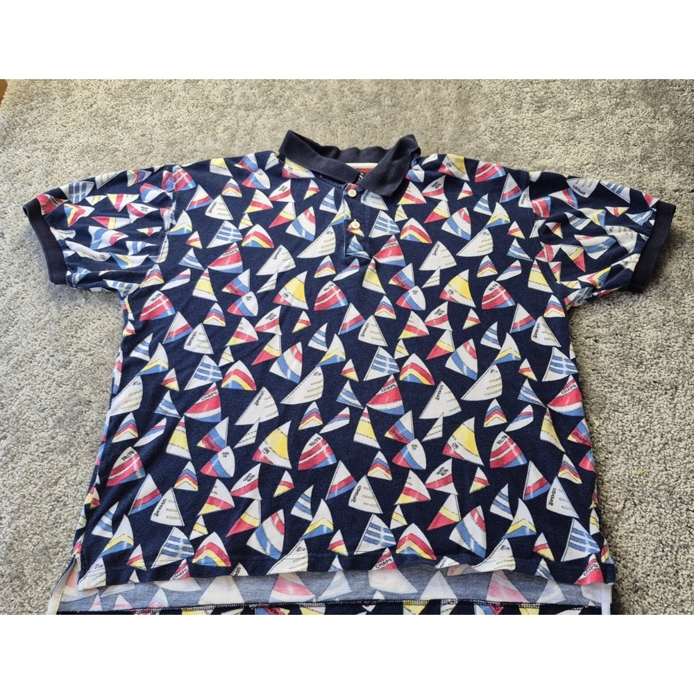 Vintage CHAPS Ralph Lauren Sailboat Polo Short Sleeve Shirt Men's XL‎
